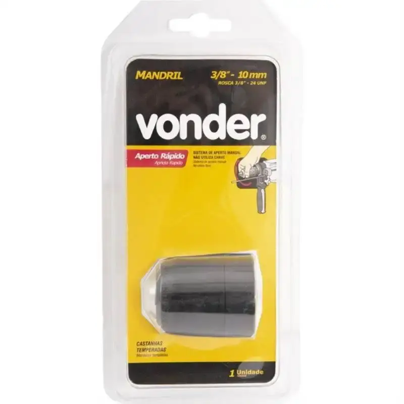 Mandril de Aperto Rápido 10 MM 3/8 POL c/ Rosca 3/8 POL VONDER — fotografia 3