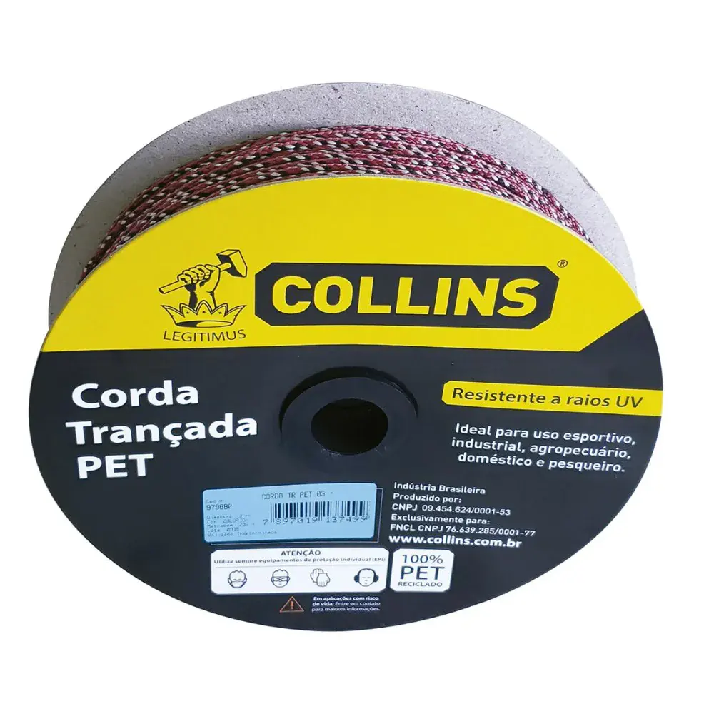 Corda pet trançada 297M/3MM colorida Collins — fotografia de referência