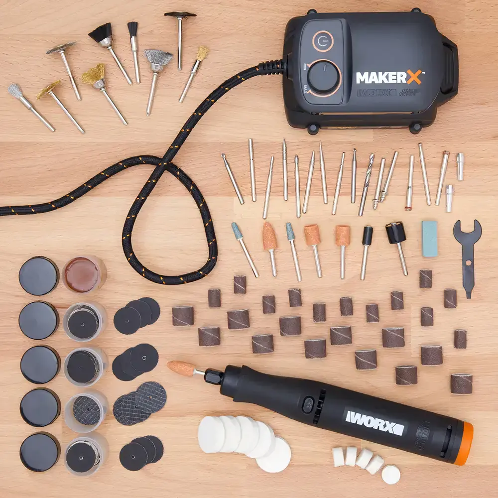 Kit de acessórios para mini retífica Worx com 201 peças maker x WA7208 Worx — fotografia 7
