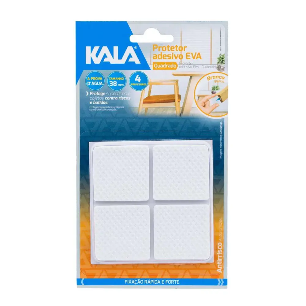 Protetor adesivo eva Kala branco quadrado 38MM 4 pcs