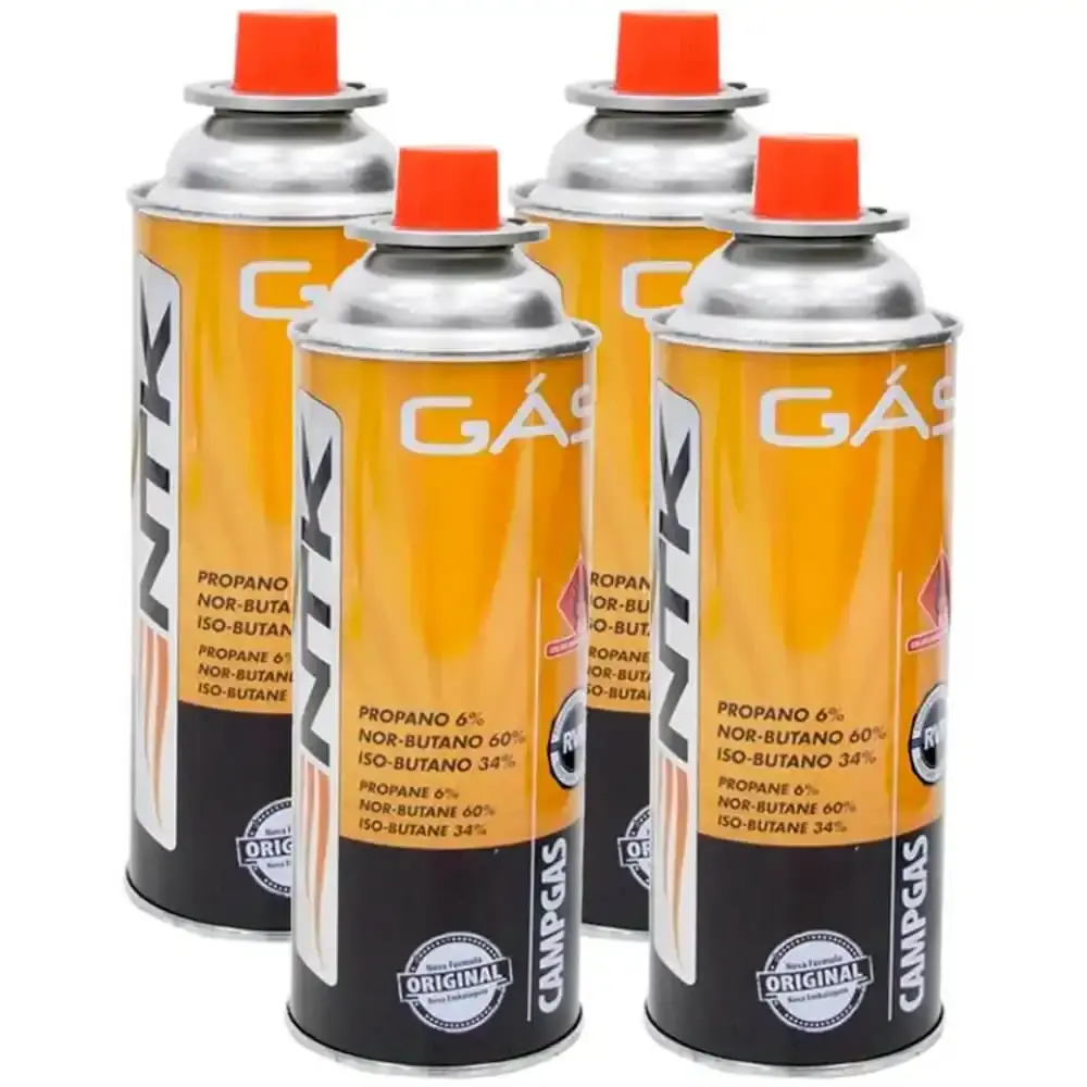 Cartucho gás butano 227 GR refil maçarico e fogão 4 unidades Nautika