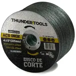 Disco Corte Aço Inox 4.1/2 POL x 1,0mm Kit 100 Peças 22026 THUNDER TOOLS TH — fotografia 2