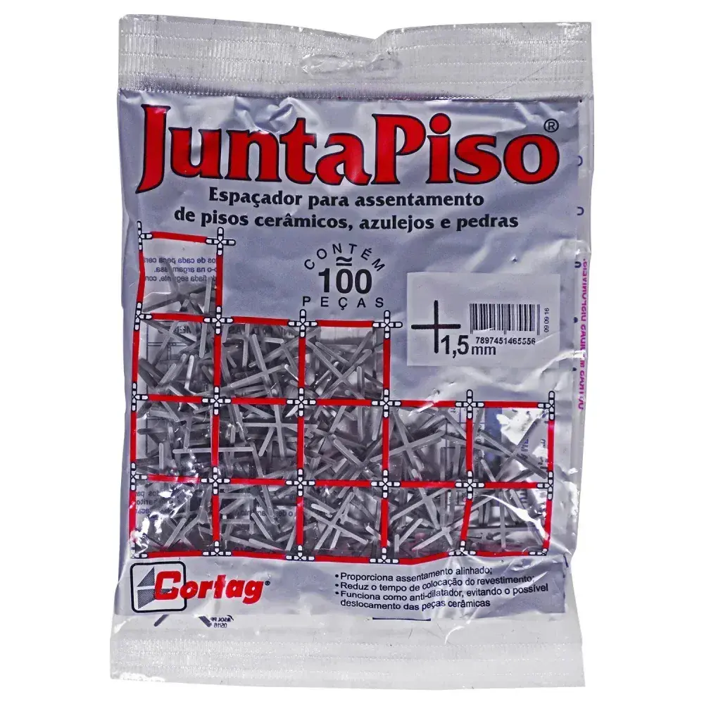 Espaçador de junta de piso 1,5MM 100 peç cinza Cortag