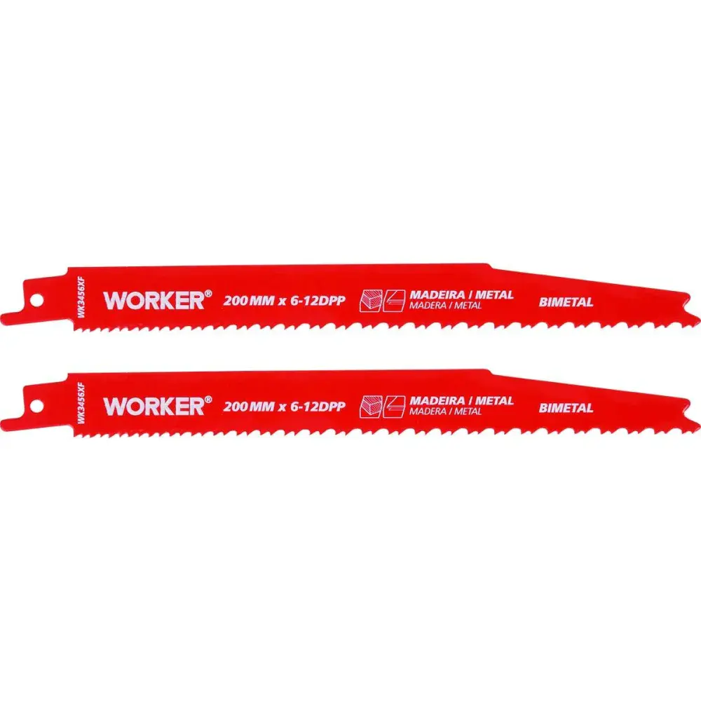Lâmina para serra sabre bimetálica 1/2” 200MM 6/12 dentes Worker