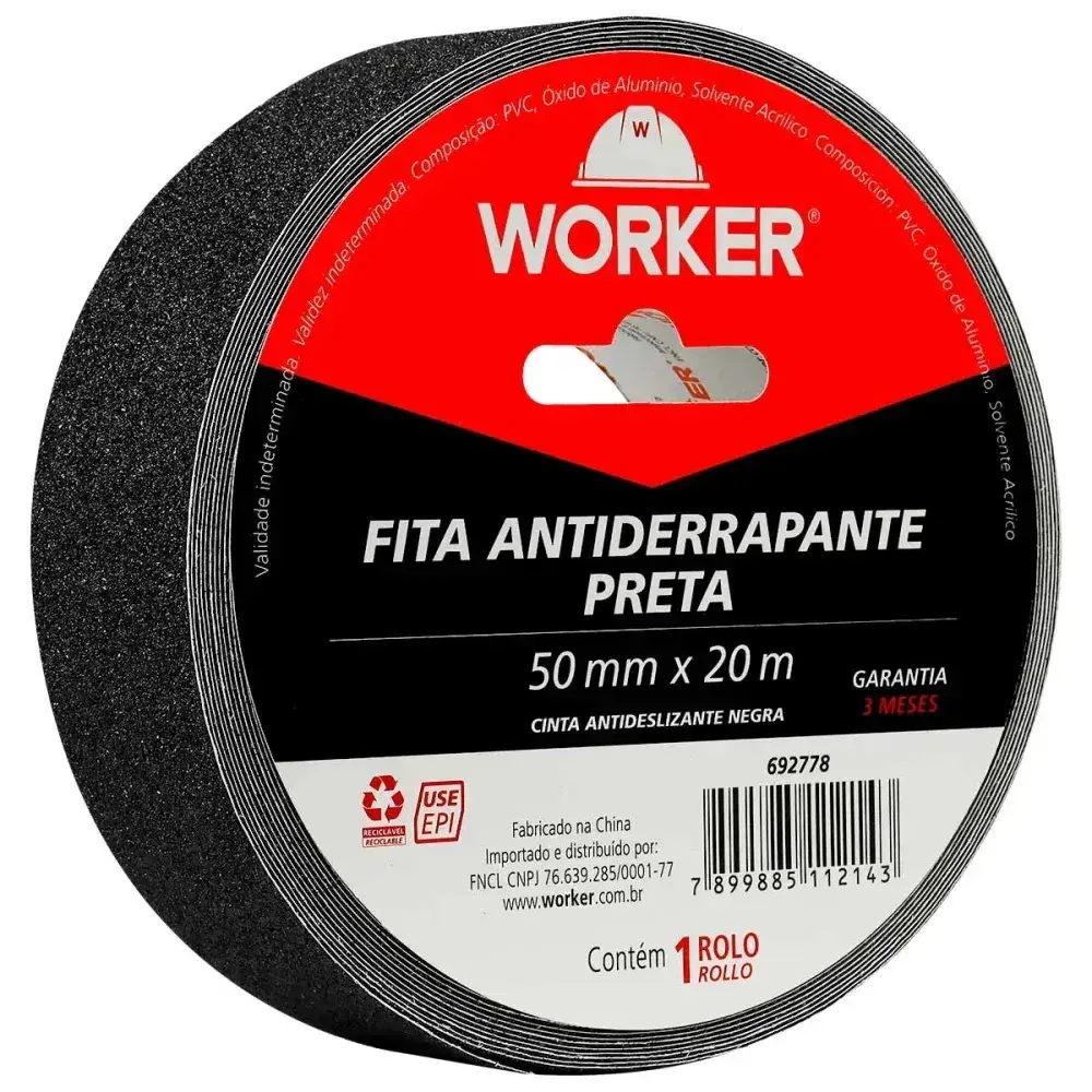 Fita antiderrapante 50MM x 20M preta Worker — fotografia 6