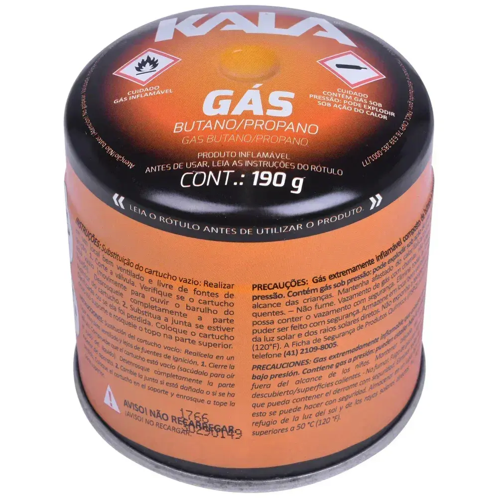 Cartucho de gás butano para maçarico 190G Kala — fotografia 5