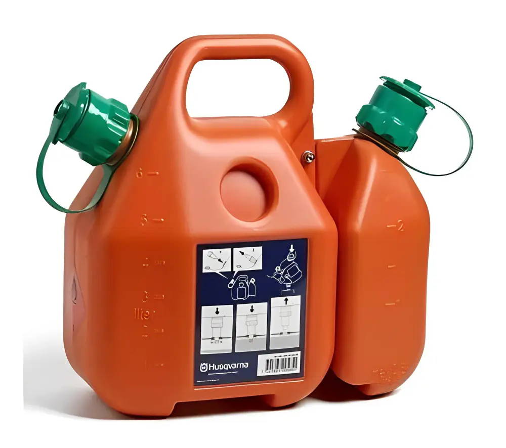Bidão combinado 6 litros gasolina e 2,5 litros óleo Husqvarna — fotografia 2
