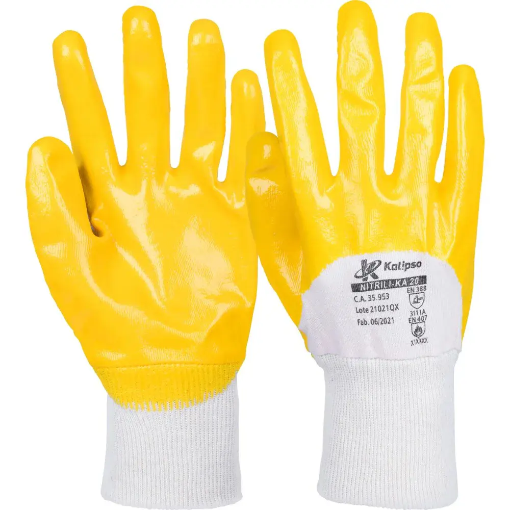 Luva nitrilika 20 amarelo tamanho g Kalipso