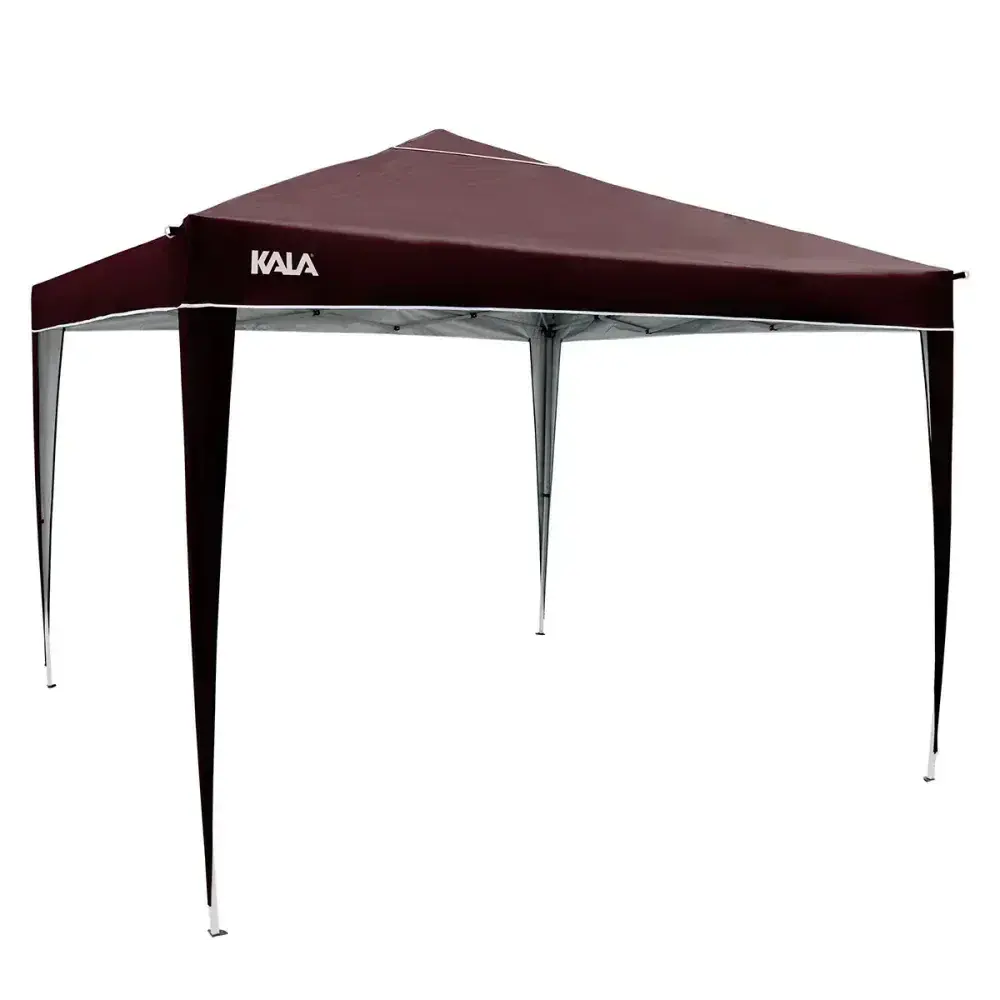 Gazebo dobrável marrom 3M x 3M pés de alumínio Kala — fotografia 3