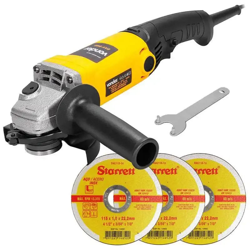 Esmerilhadeira angular 4.1/2 POL 860W EAV 860 Vonder + kit discos 220 V — fotografia de referência