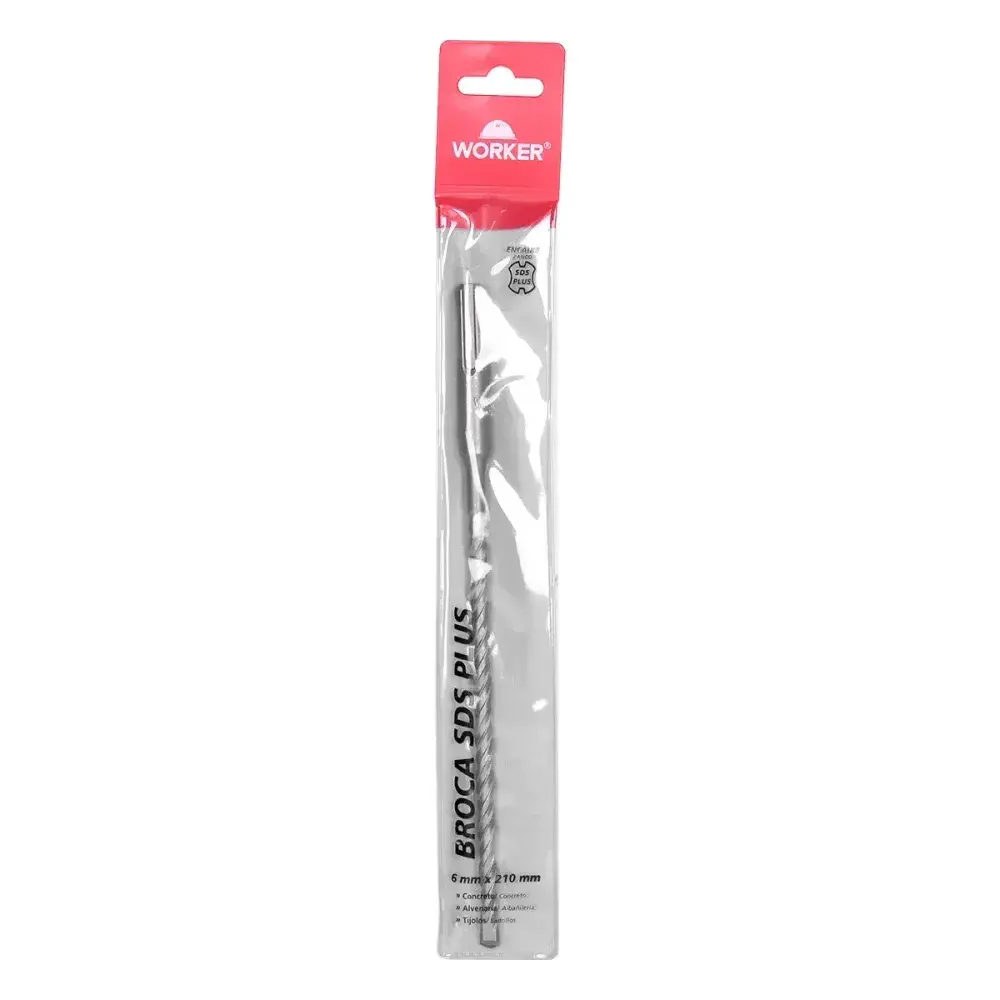 Broca encaixe tipo sds plus 6MM x 210MM Worker — fotografia 4