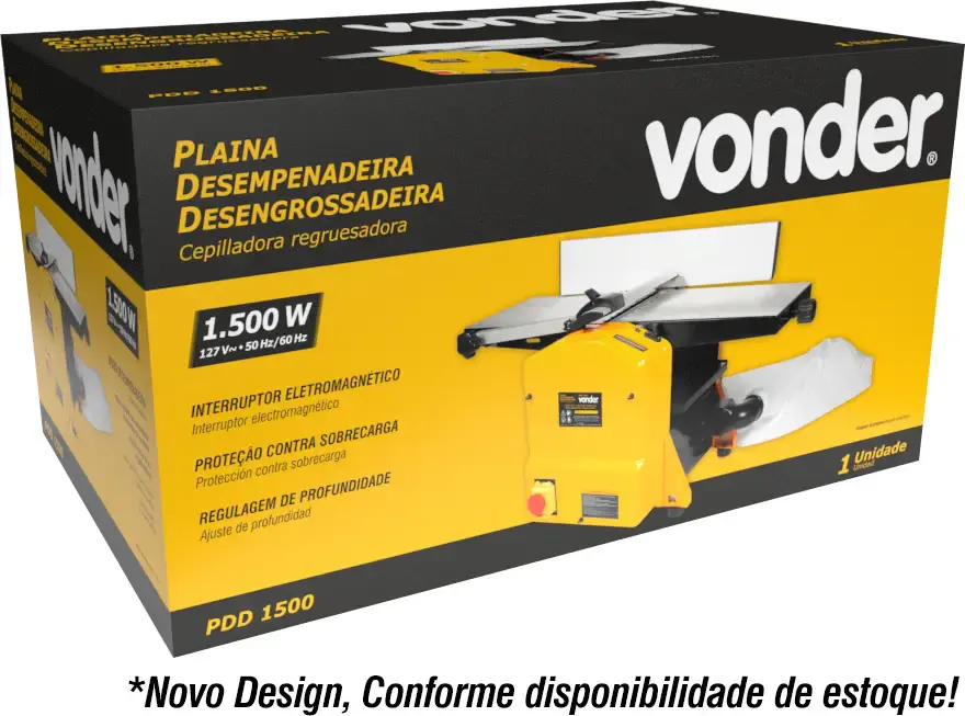 Plaina desempenadeira desengrossadeira 1500w PDD 1500 VONDER 110 V Vonder Cross — fotografia 3