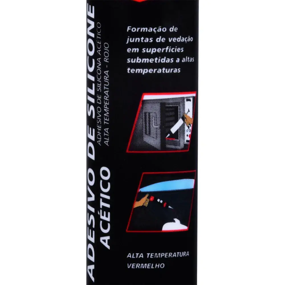 Silicone acético alta temperatura 260G vermelho Worker — fotografia 5