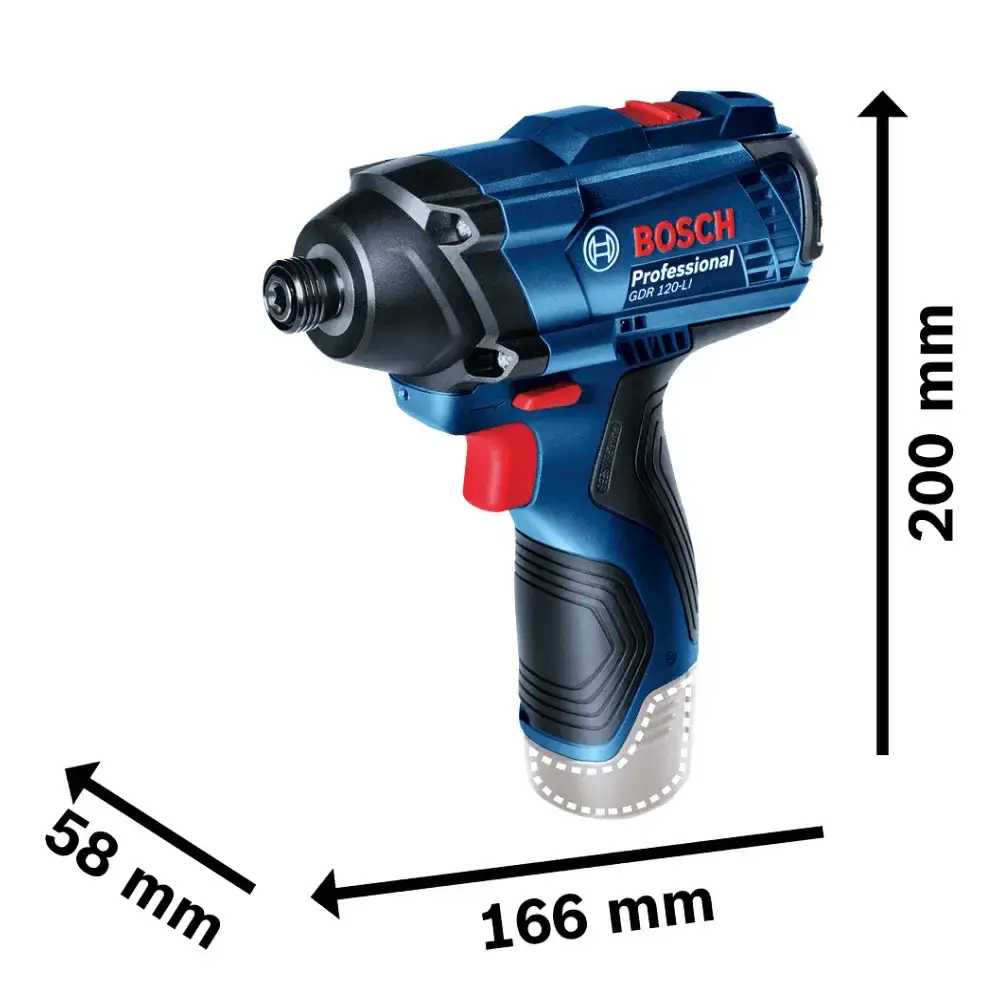 Chave de Impacto à Bateria 12V 1/4 Polegada 100NM GDR 12V-LI Sem bateria BOSCH — fotografia 4