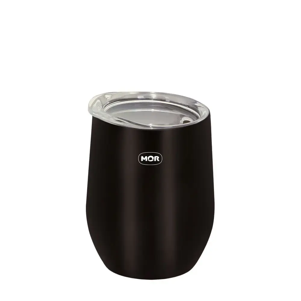 Copo Térmico com Tampa 360 ml Preto 008041 MOR