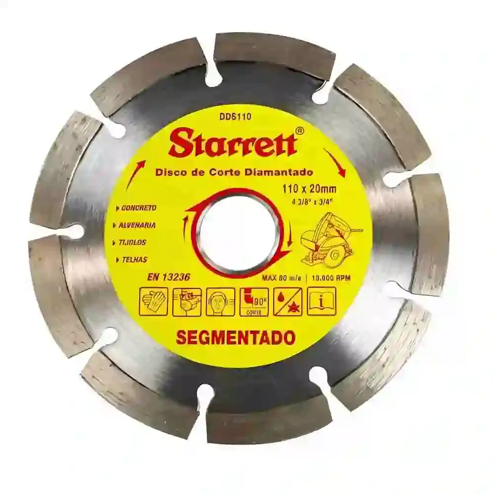 Disco de corte diamantado segmentado 110MM DDS110 Starrett — fotografia de referência