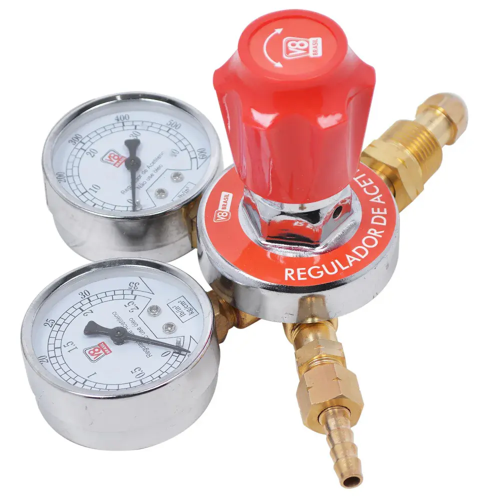 Regulador de pressão gás acetileno 110183 V8 brasil — fotografia 5