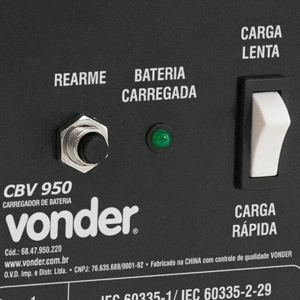 Carregador de baterias 90A CBV 950 Vonder 110 V — fotografia 3