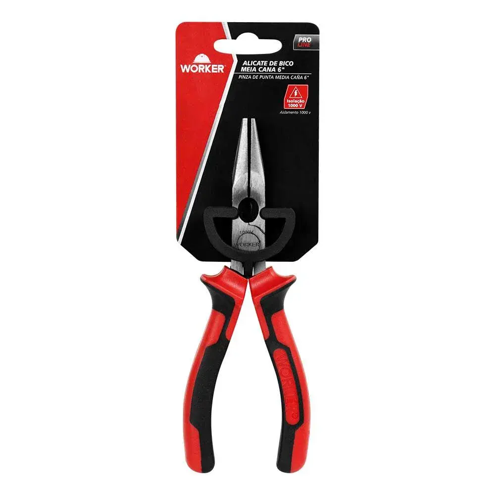 Alicate de bico meia cana 6 1000V Worker — fotografia 5