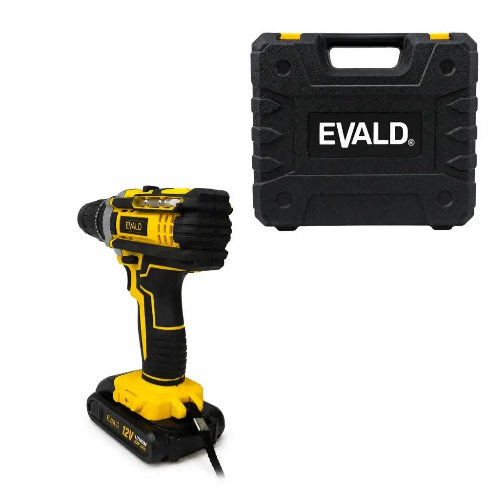 Parafusadeira furadeira bateria 12V com impacto bivolt PFE-012EVI Evald — fotografia 6