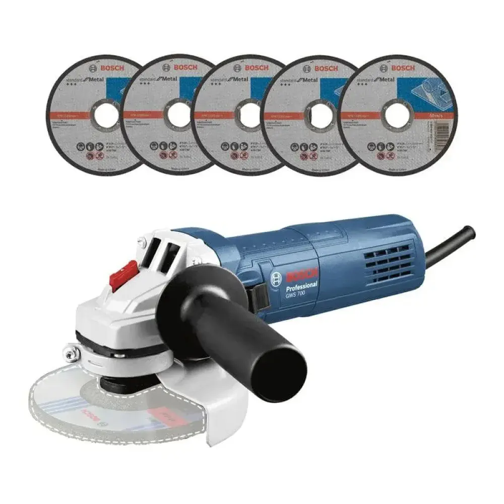 Esmerilhadeira angular 4.1/2 gws 700 5 discos 127V Bosch