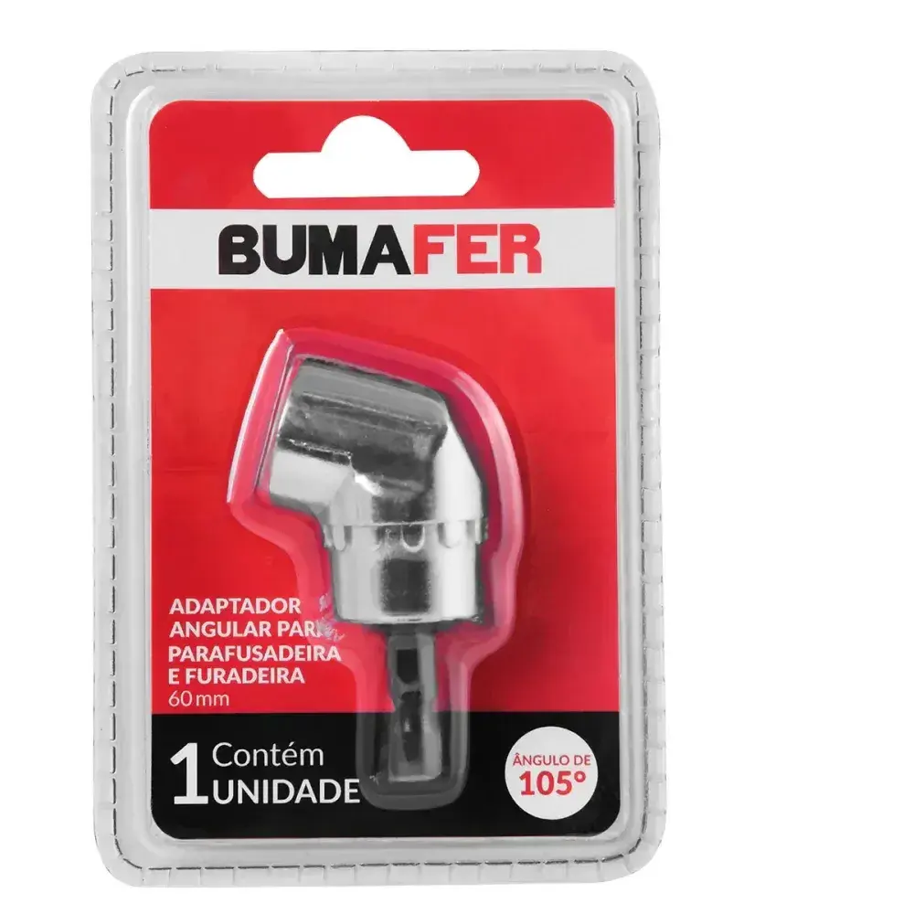 Adaptador angular para furadeira 1/4 60MM Bumafer — fotografia 6