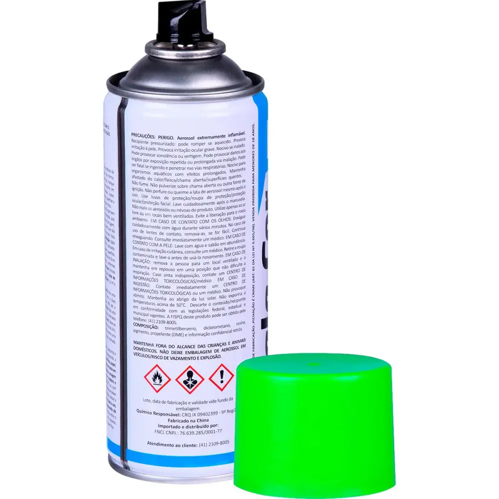 Tinta spray fluorescente verde 350ML Kala — fotografia 4