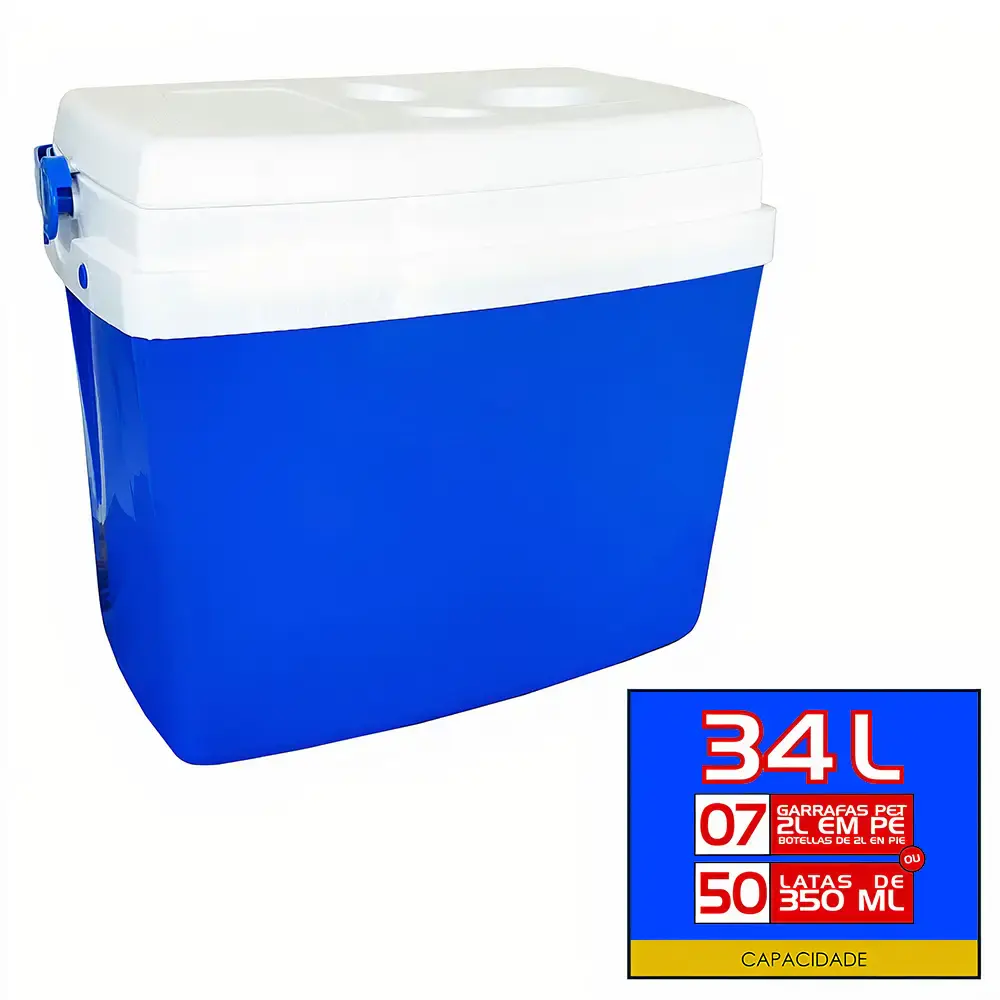 Caixa térmica 34 litros azul cooler CXT0334 Botafogo — fotografia 2