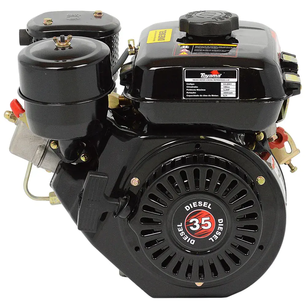 Motor a diesel horizontal 3,3 hp 4 tempos TDE35S Toyama — fotografia 5