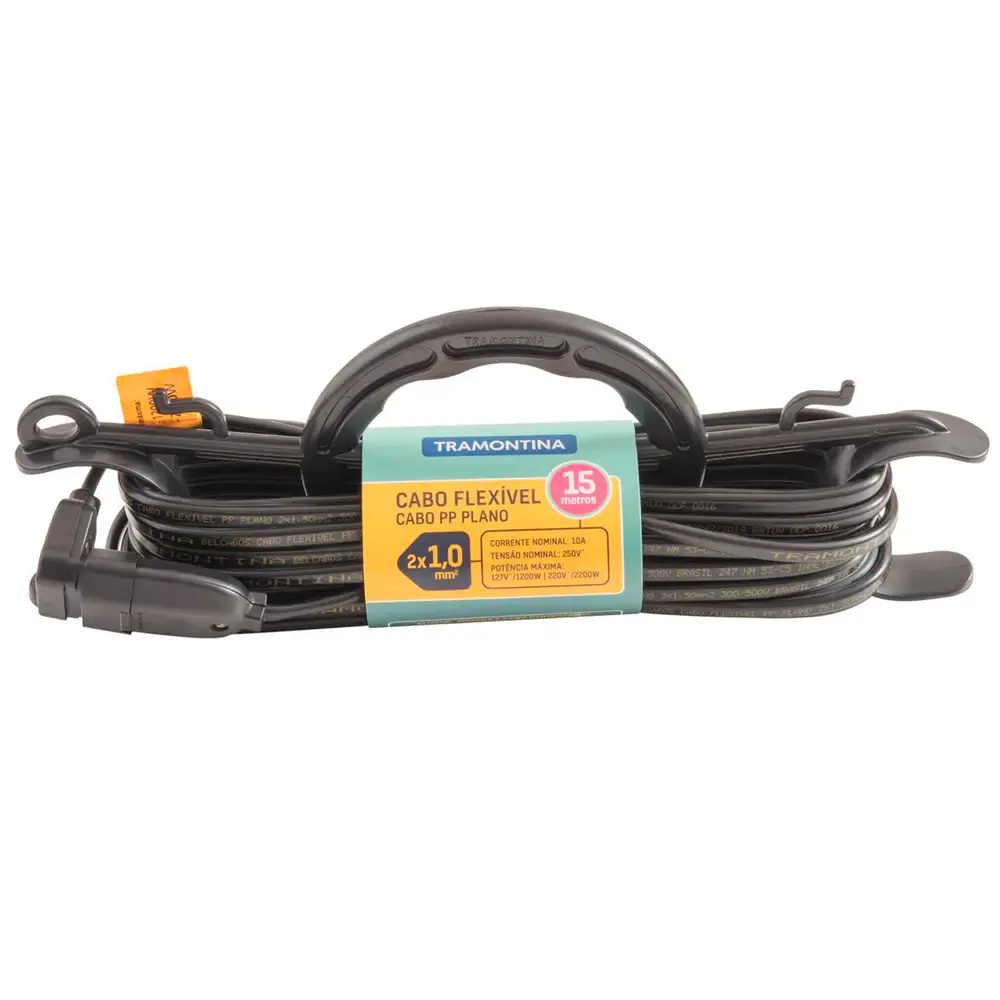 Extensão elétrica 15 metros 1 mm² cabide Tramontina — fotografia de referência