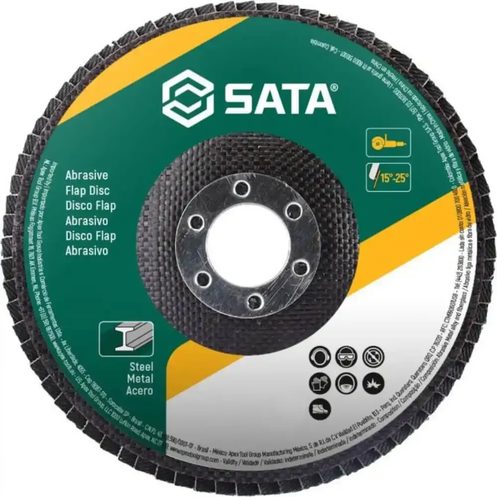 Disco de lixa flap abrasivo metal 4.1/2 polegada grão 80 ST55504G Sata — fotografia de referência