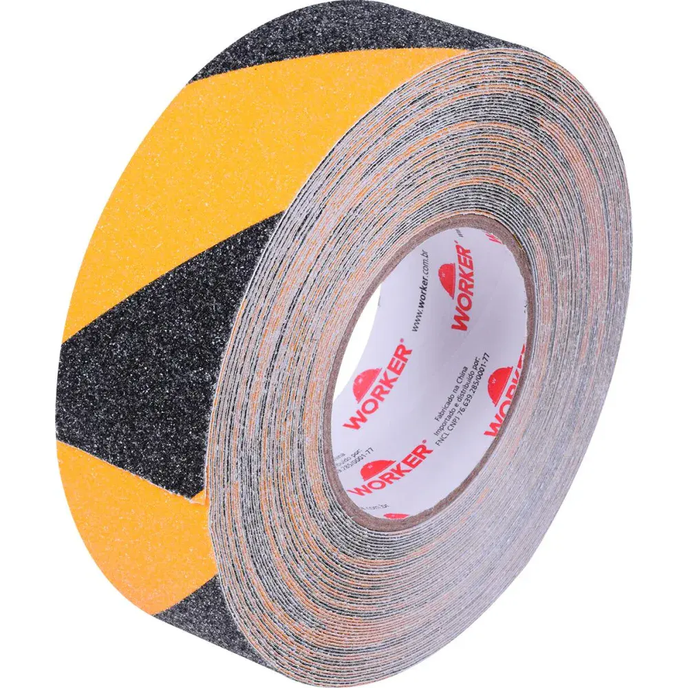 Fita antiderrapante 50MM x 20M zebrada amarelo e preto Worker