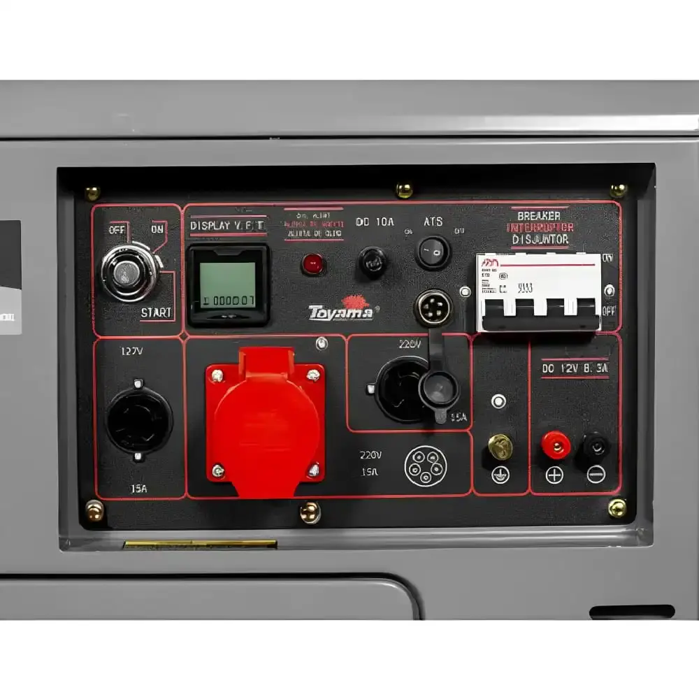 Gerador energia diesel 6,5KVA silencioso trif 220V cabinado Toyama — fotografia 4