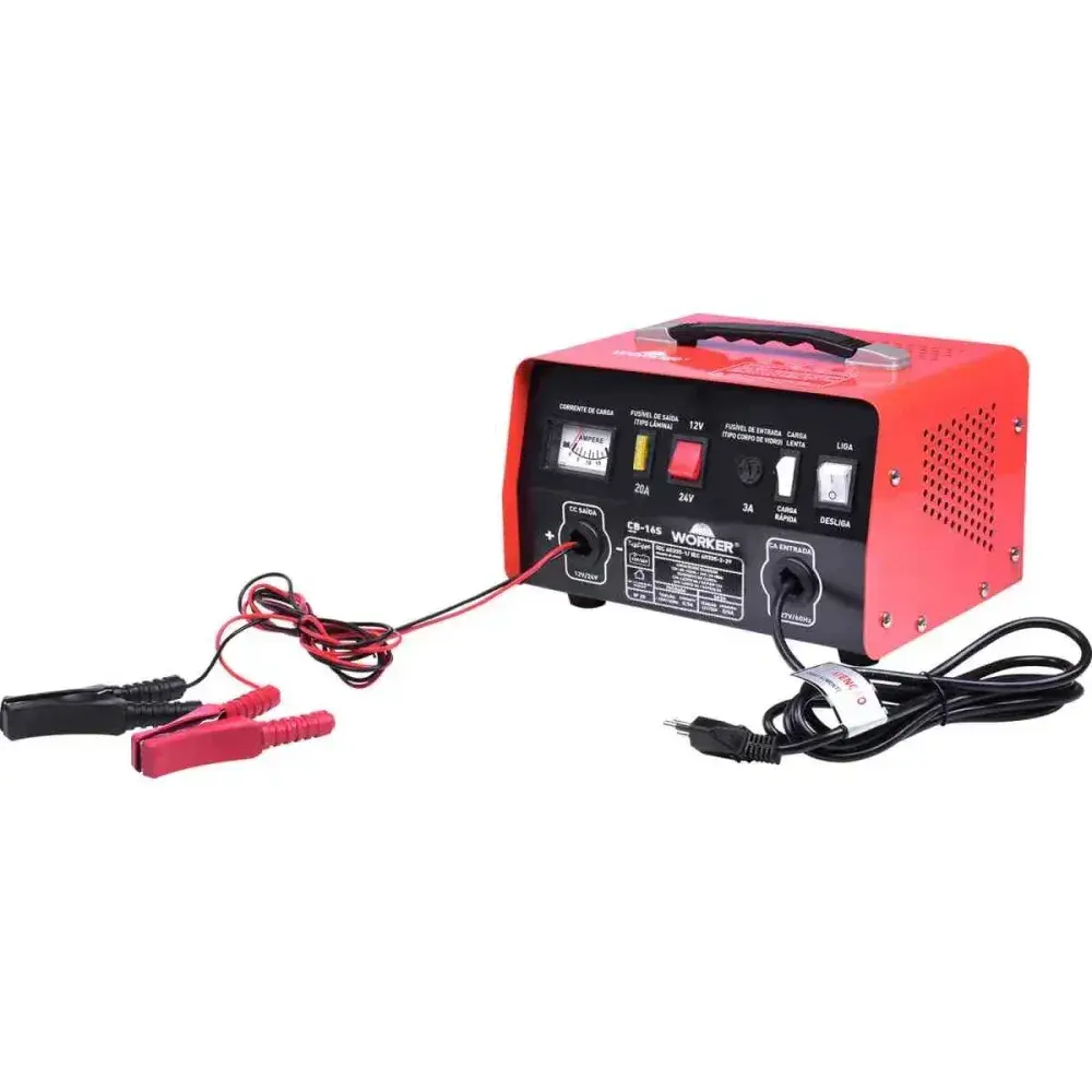 Carregador de bateria CB16S 60HZ 127V portátil Worker — fotografia 6