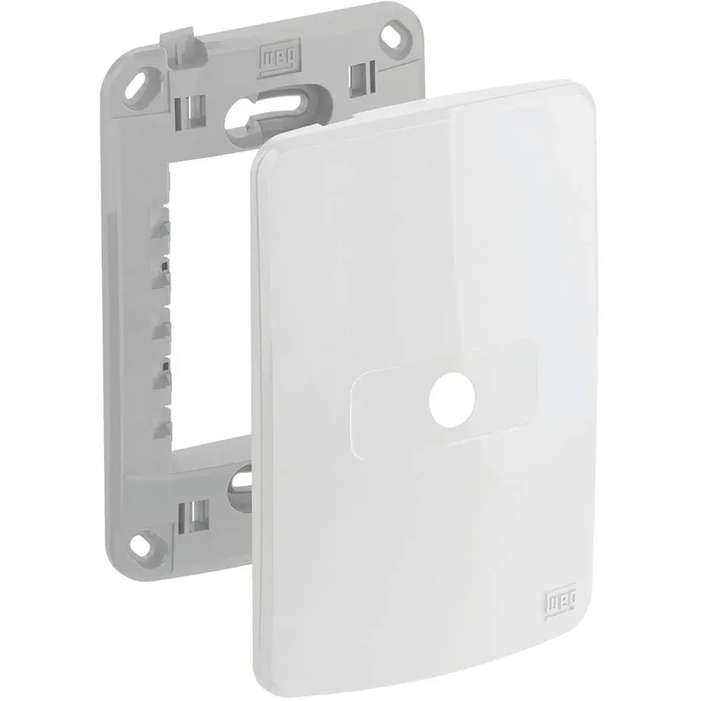 Conjunto placa e suporte 4X2 saída de fio 9,5MM branco da WEG