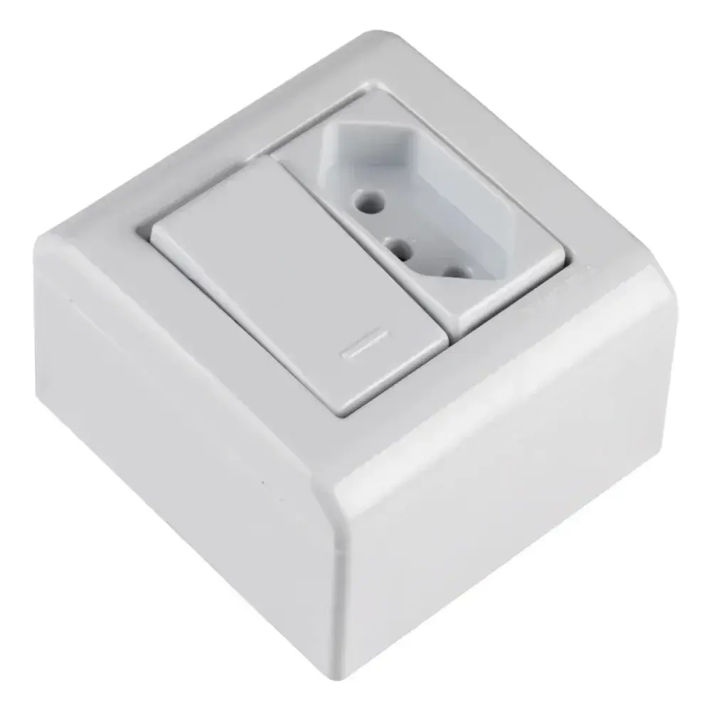 Caixa de sobrepor 1 interruptor 10A 250V 1 tomada 2P+T Tramontina — fotografia 4