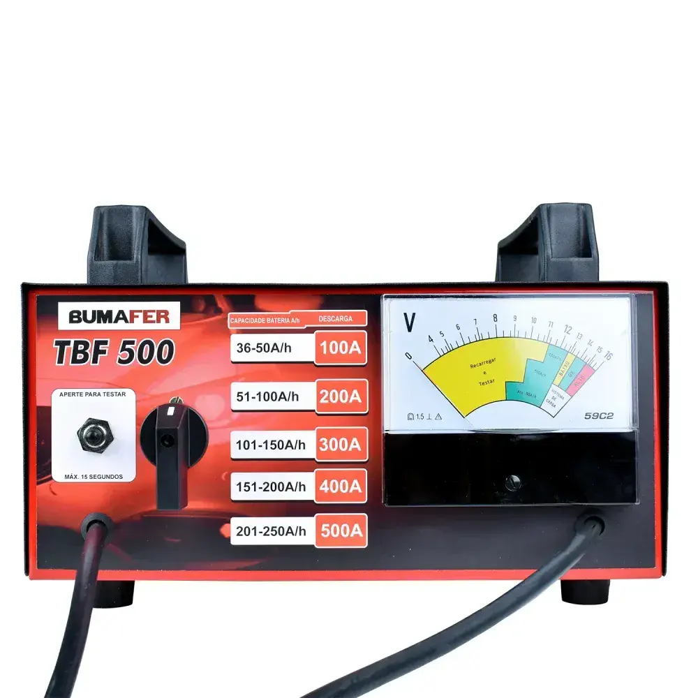 Teste de bateria modelo TBF500 250A 16V analógico Bumafer — fotografia 8