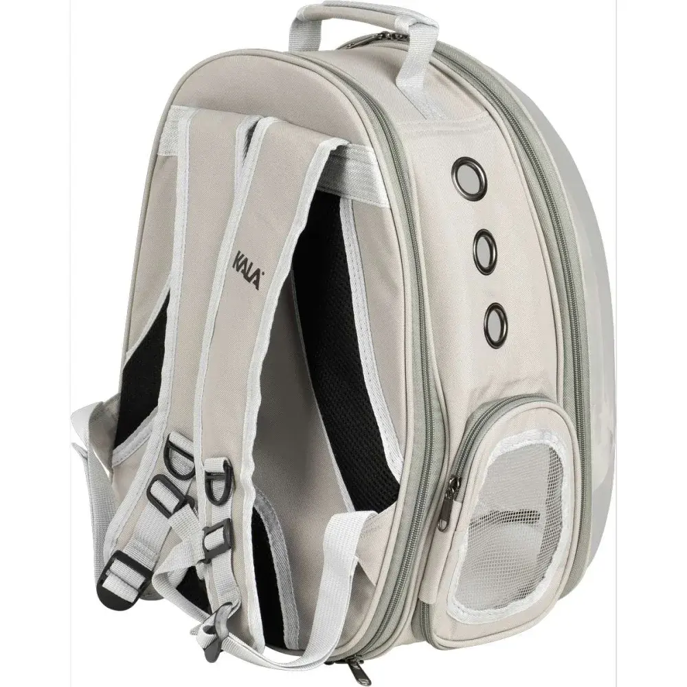 Mochila de transporte cabana expansível para pets cinza Kala — fotografia 3