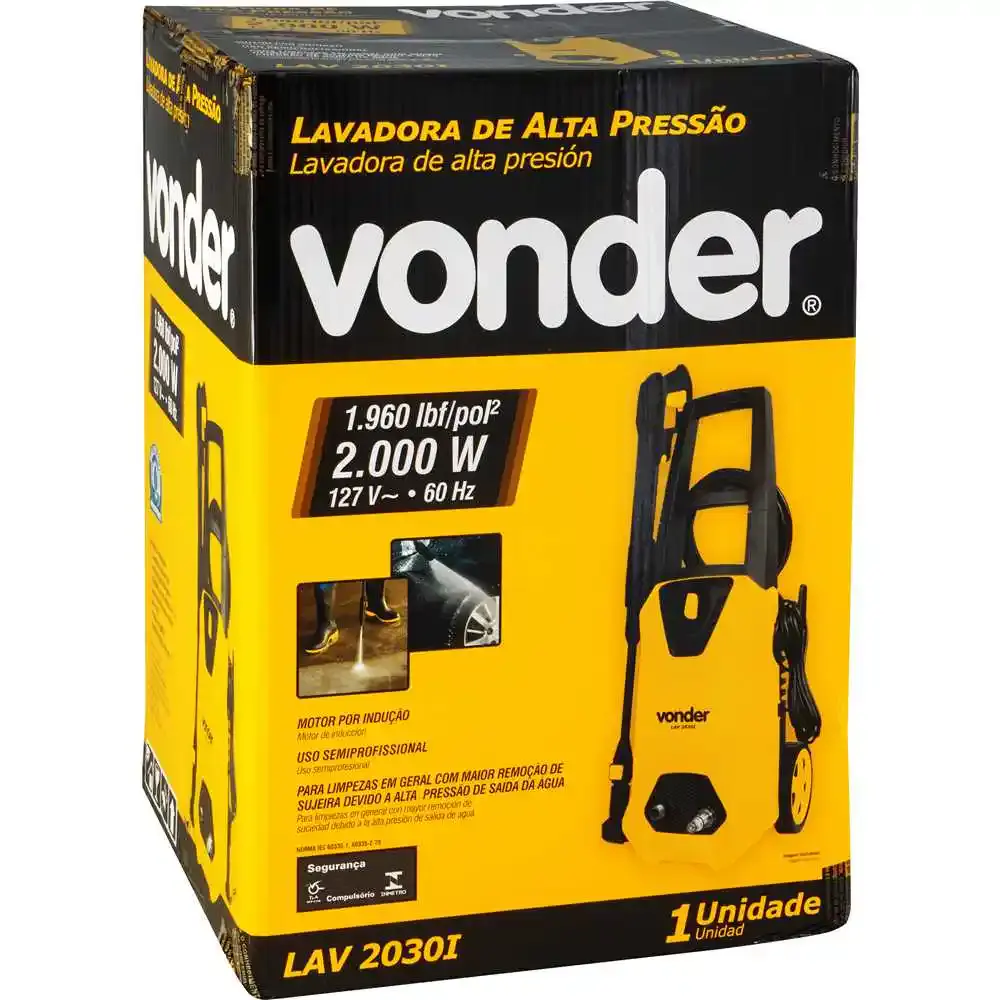 Lavadora de alta pressão 2.000W 342L/H LAV2030I Vonder 110 V — fotografia 6