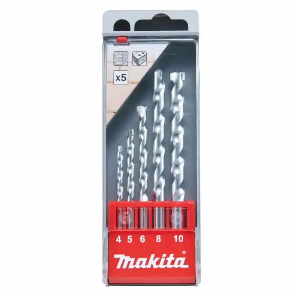 Kit brocas com 5 peças para alvenaria D-41040 Makita