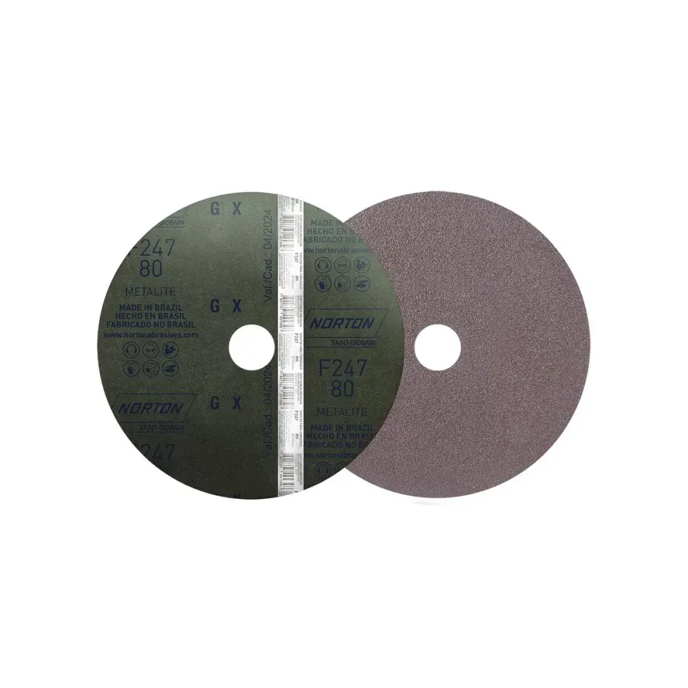 Disco lixa fibra F247 180X22MM grão 80 Norton — fotografia de referência