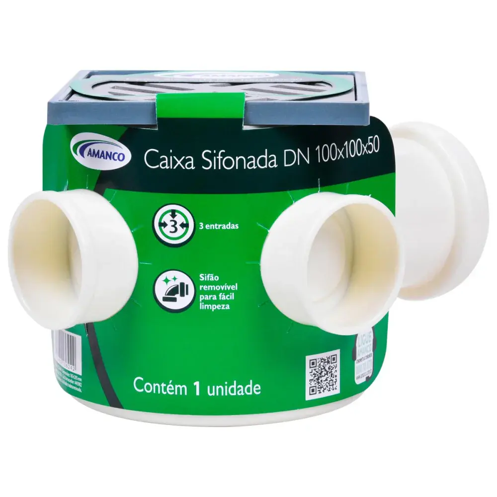 Caixa sifonada quadrada 100X150X50 alumínio Amanco