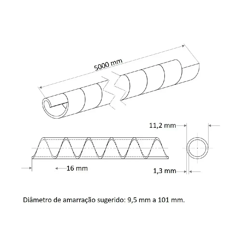 Tubo espiral organizador 1/2 POL preto 5 metros Tramontina — fotografia 5