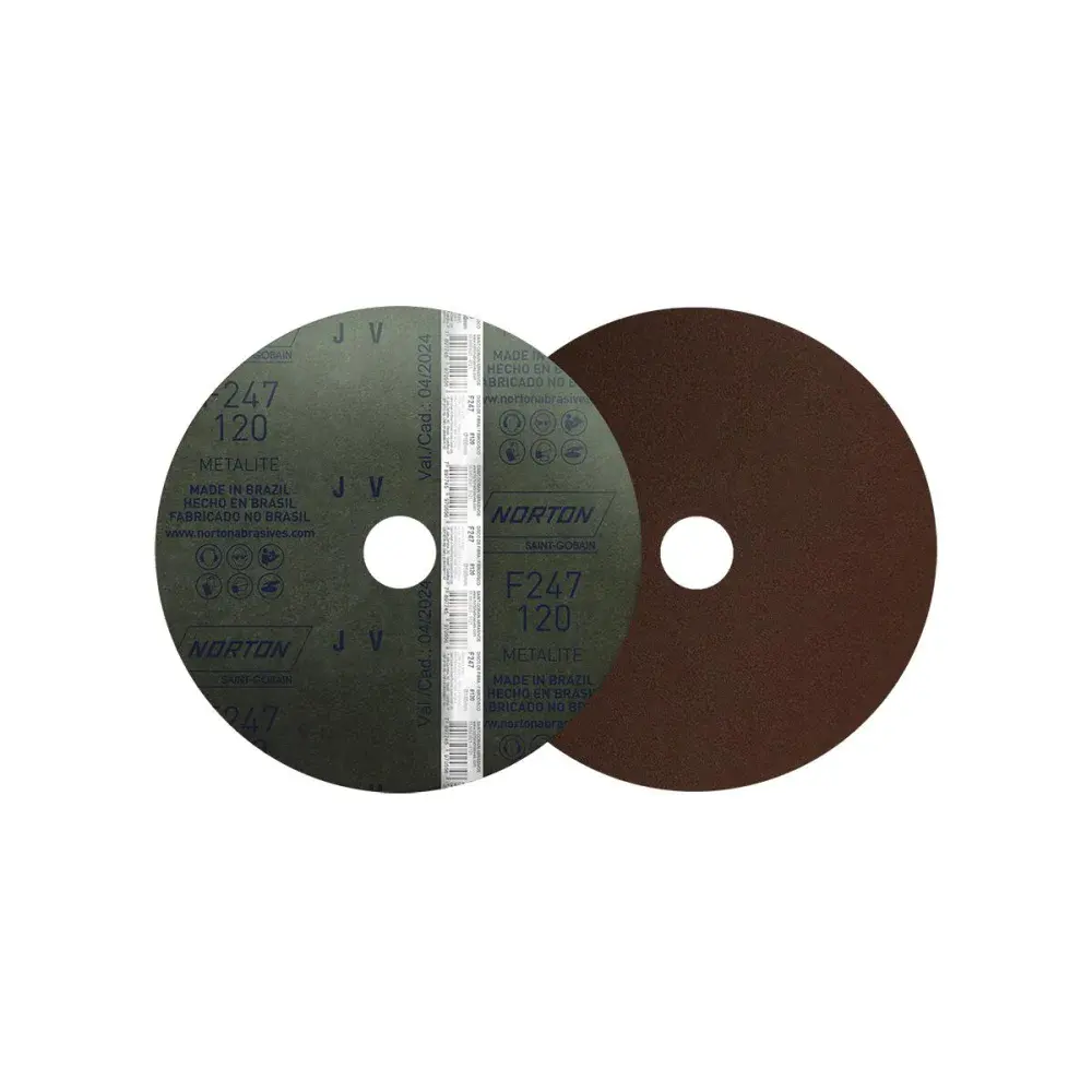 Disco lixa fibra F247 180X22MM grão 120 Norton — fotografia de referência