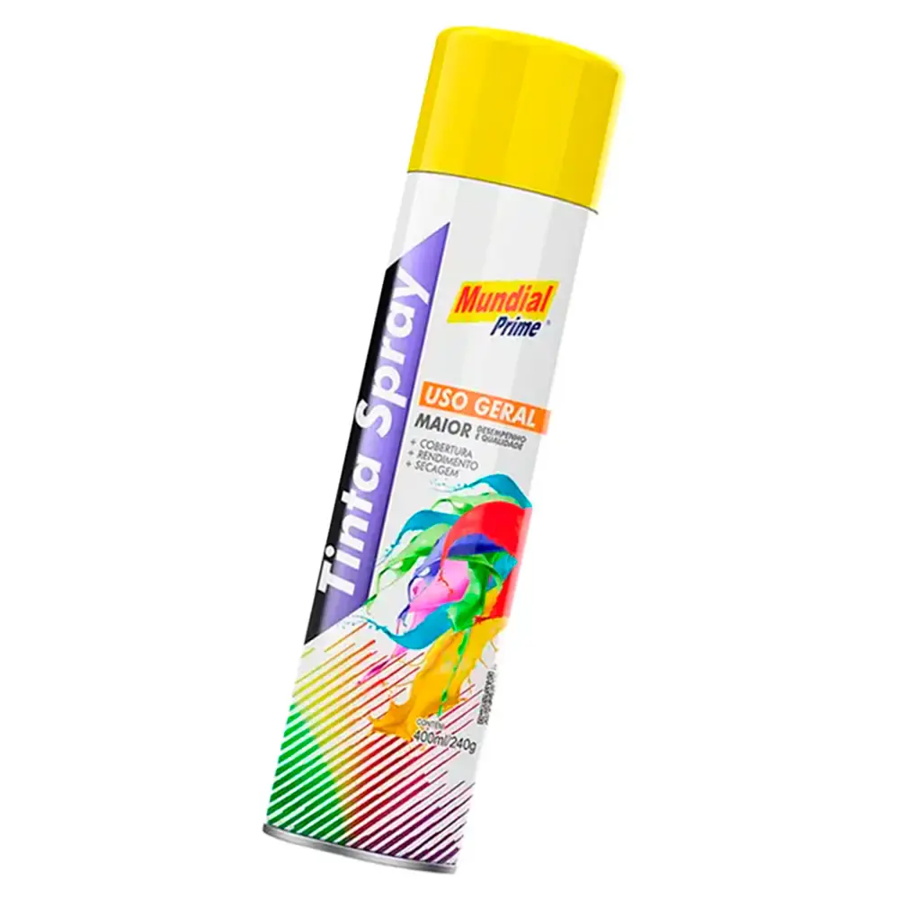 Tinta spray 400ML amarelo bandeira 02 uni mundial prime — fotografia 5