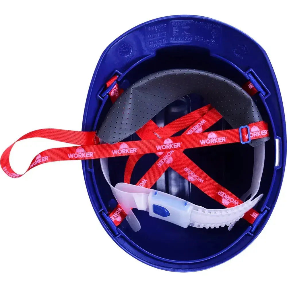 Capacete de proteção industrial max azul Worker — fotografia 9