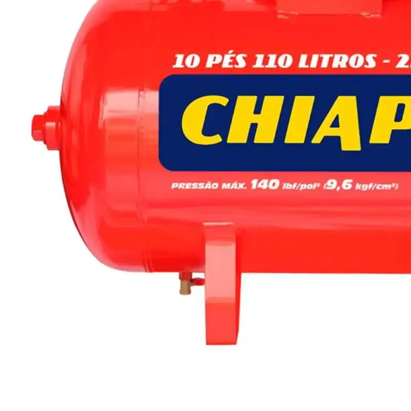 Compressor de ar 10 pés 2 HP 110L 2 pistões RED sem motor 19196 Chiaperini — fotografia 3