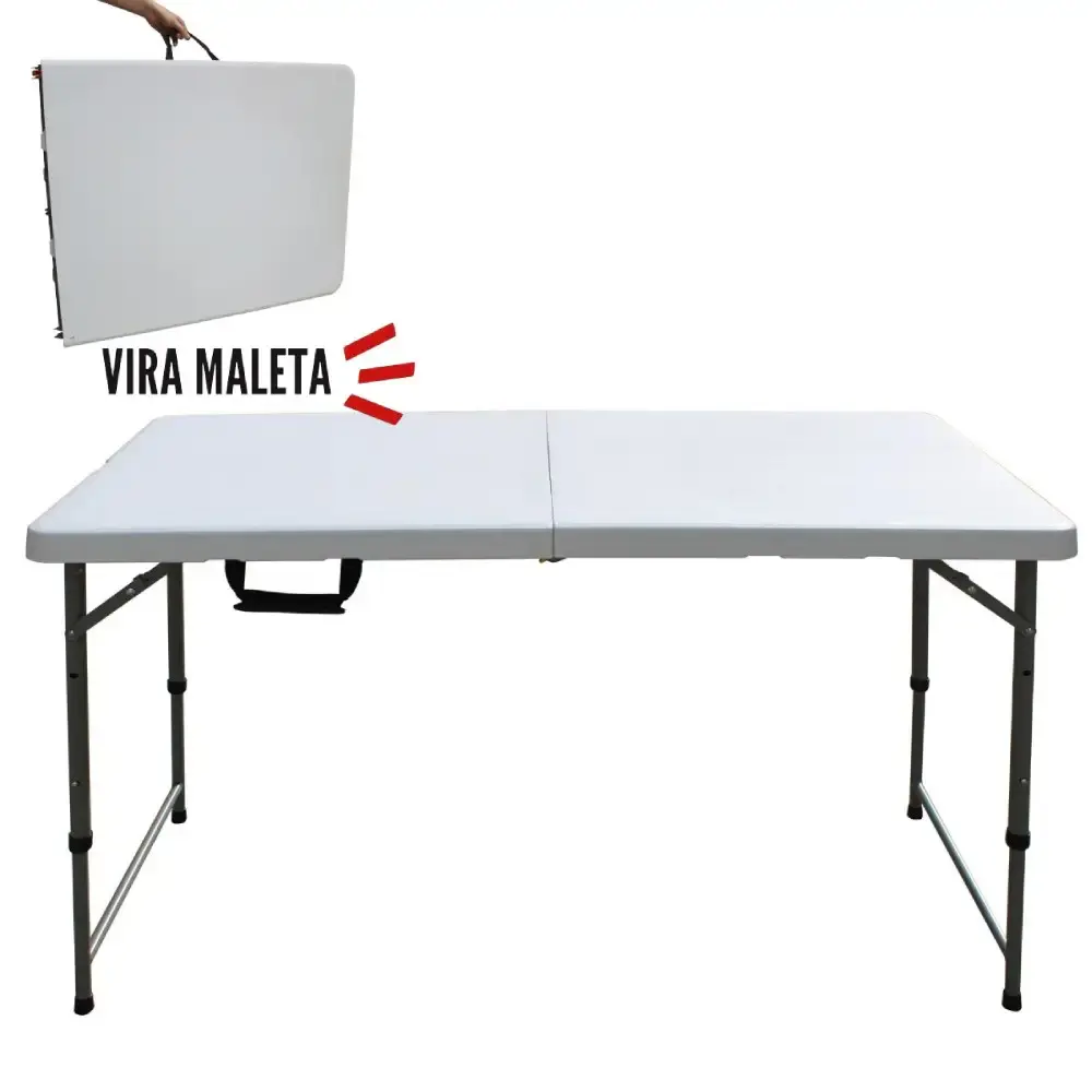 Mesa camping dobrável vira maleta 61 x 127CM iwmcd ImportWay