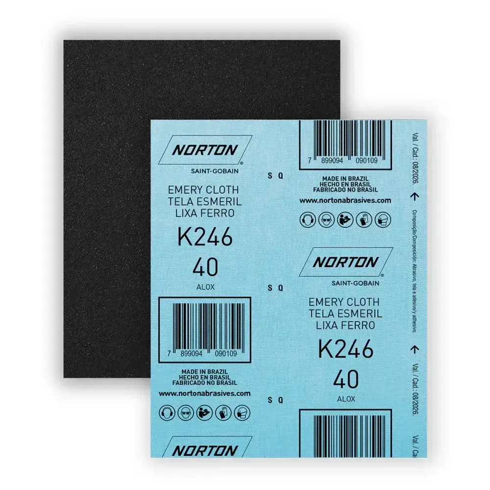 Folha de lixa de ferro K246 G40 225X275MM Norton — fotografia 6