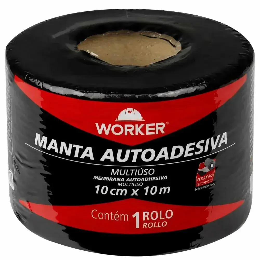 Fita manta asfáltica autoadesiva alumínio 10CM x 10M Worker — fotografia 7